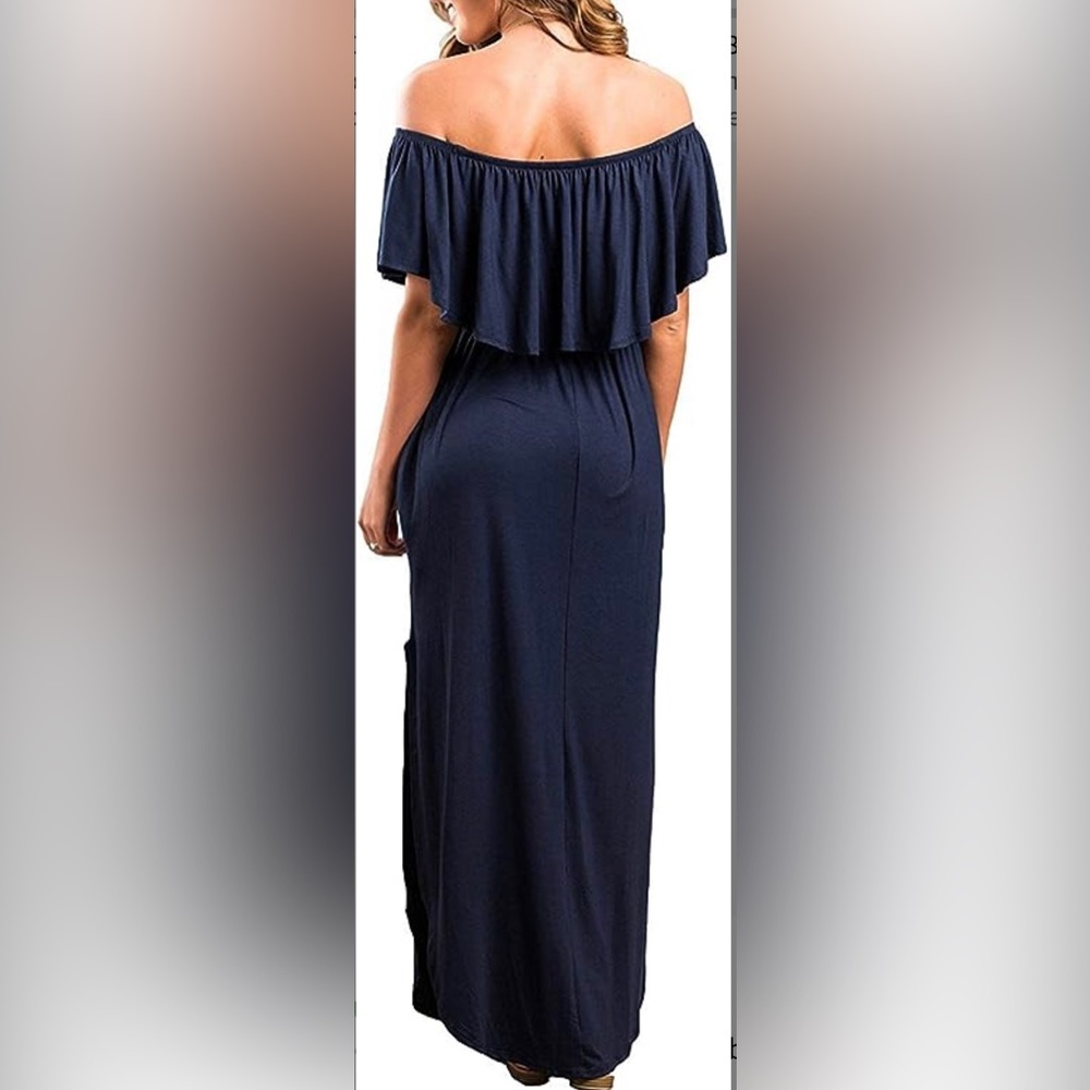 Off The Shoulder Ruffle Neck Maxi - Picture 2 of 3